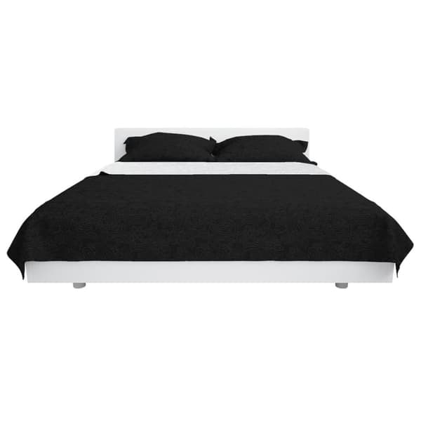 vidaXL dobbeltsidet quiltet sengetæppe 230 x 260 cm sort og hvid