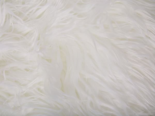 Sengetæppe Hvid Akryl Polyester 200 x 220 cm Dekorativ Fluffet Plaid i Imiteret Pels til Stue Sofa eller Soveværelse Indretning Tilbehør
