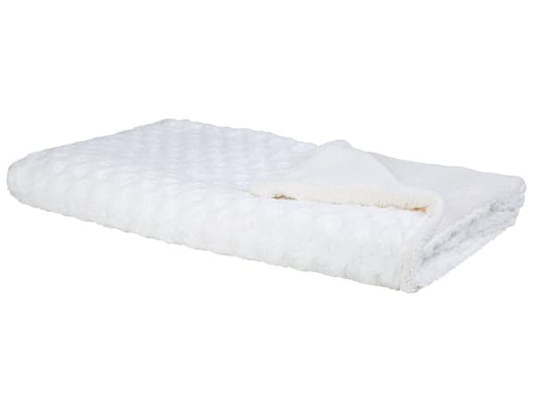 Sengetæppe Hvidt Polyester 200 x 220 cm Varm Blød Quiltet Plaid Tæppe til Soveværelse Stue Dobbeltseng Indretning Tilbehør Pigeværelse