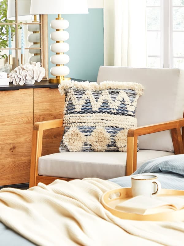 Torkkupeitto beige puuvilla 130 x 180 cm kudottu pehmeä boho skandinaavinen moderni