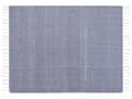 Pikkukuva 4 / 5: Torkkupeitto sininen puuvilla 130 x 160 cm käsintehty kalanruoto kuvio hapsuilla moderni boho