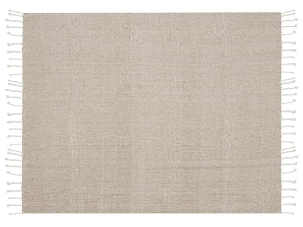 Filt Beige Bomull 130 x 160 cm Säng Kast Boho Hampton-stil