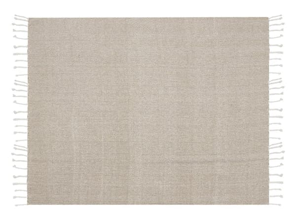 Filt Beige Bomull 130 x 160 cm Säng Kast Boho Hampton-stil