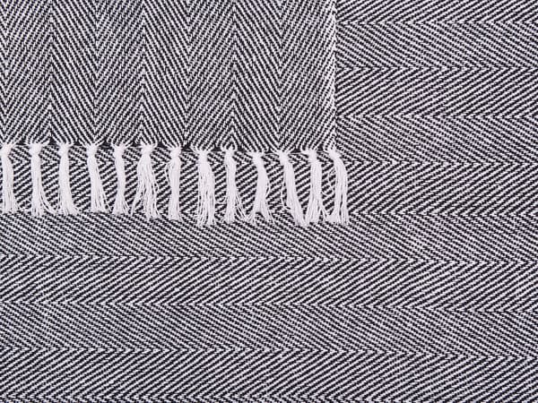 Tæppe Sort Bomuld 130 x 160 cm Sengekast Boho