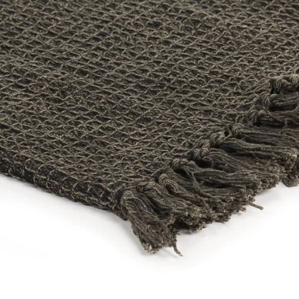 vidaXL Pledd bomull 220x250 cm antrasitt/brun