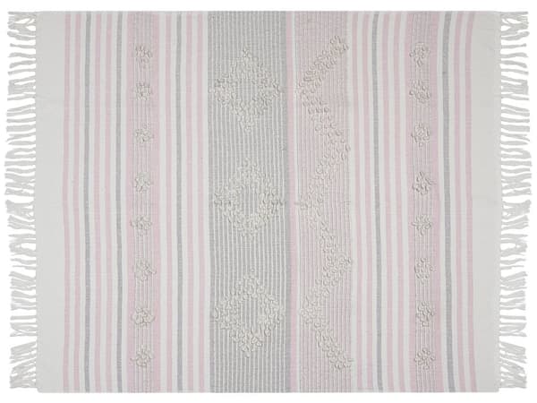 Filt Rosa Bomull Akryll 120 x 150 cm Sängöverkast Boho-stil