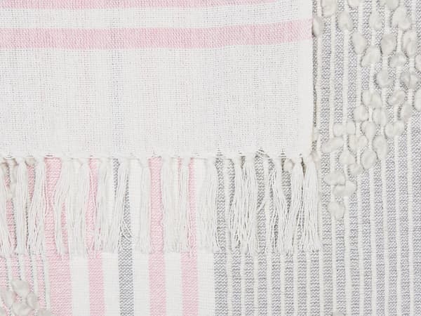 Filt Rosa Bomull Akryll 120 x 150 cm Sängöverkast Boho-stil