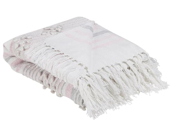 Filt Rosa Bomull Akryll 120 x 150 cm Sängöverkast Boho-stil