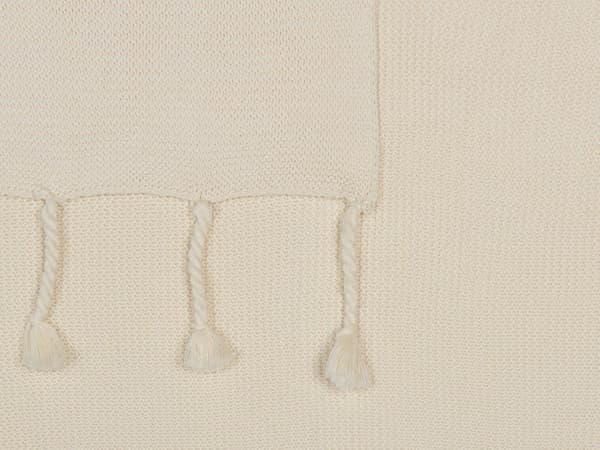 Filt Beige Bomull 125 x 150 cm Sängöverkast Boho-stil