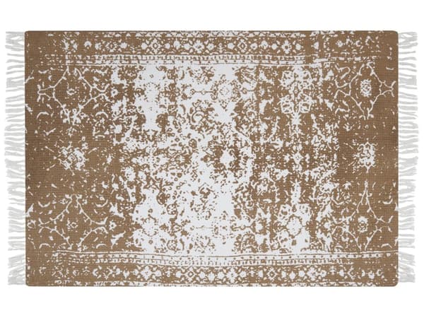 Filt Beige Brun Bomull 130 x 165 cm Sängöverkast Boho-stil