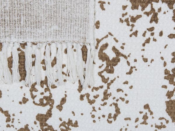 Filt Beige Brun Bomull 130 x 165 cm Sängöverkast Boho-stil