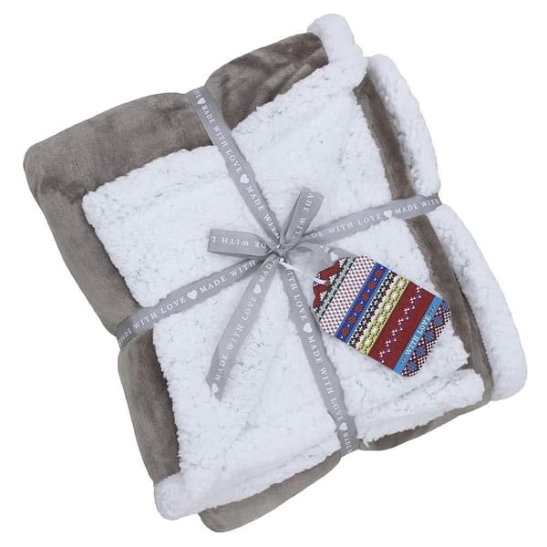 Riva Paoletti Luxe Sherpa Fleece-tæppe Mocha 127 x 152cm