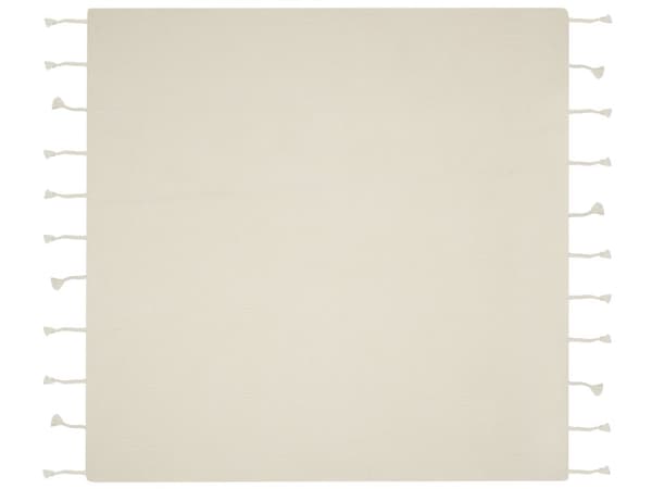 Torkkupeitto beige puuvilla 125 x 150 cm hapsuilla suorakulmainen perinteinen boho tyyli