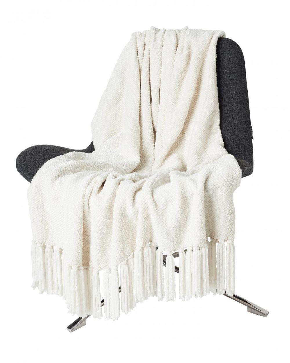 Skinnwille Emmy Pläd, Ivory (Vit)
