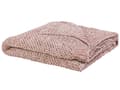 Miniatyrbild 1 av 5: Filt Rosa Chenille Plysch 150 x 200 cm Stickad Sovrum Vardagsrum Mjuk