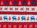 Miniatyrbild 5 av 6: Filt Throw Röd Blå Flanell 200 x 220 cm Vinter Fluffig Klassisk Julmönster