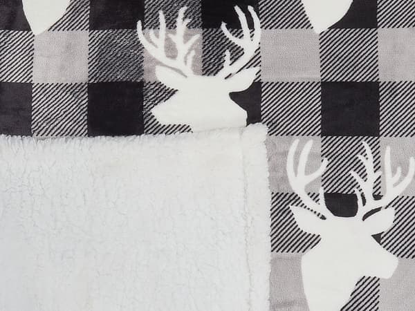 Filt Pläd Grå och Vit Flanell 150 x 200 cm Vinter Fluffig Ren Schack Mönster
