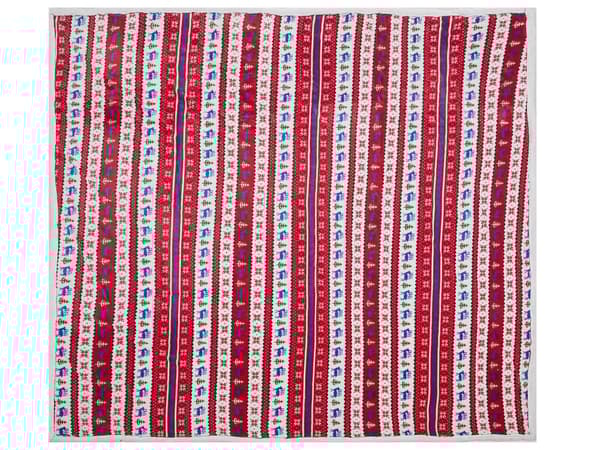 Huopa punainen/sininen 200 x 220 cm polyesteri joulukuvio pehmeä