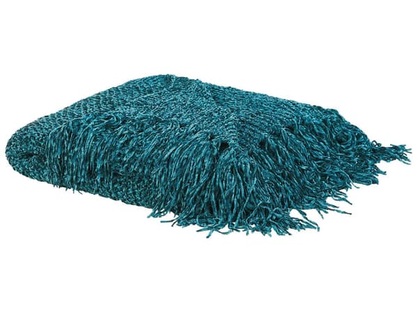 Huopa smaragdinvihreä 200 x 150 cm polyesteri tupsullinen neulottu
