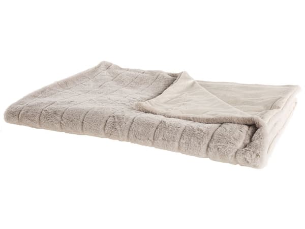 Filt Beige Polyester 130 x 180 cm Överkast Gyllene Marmormönster Vardagsrum Sovrum