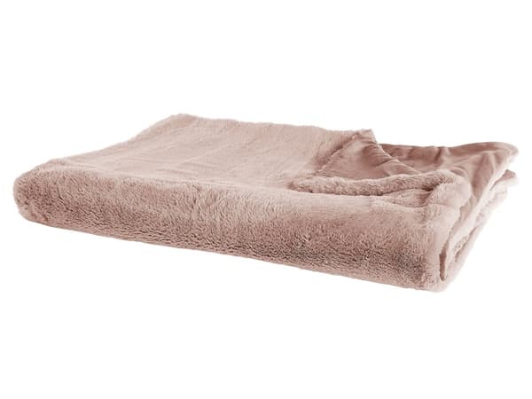 Filt Rosa Polyester 130 x 180 cm Överkast Gyllene Marmormönster Vardagsrum Sovrum