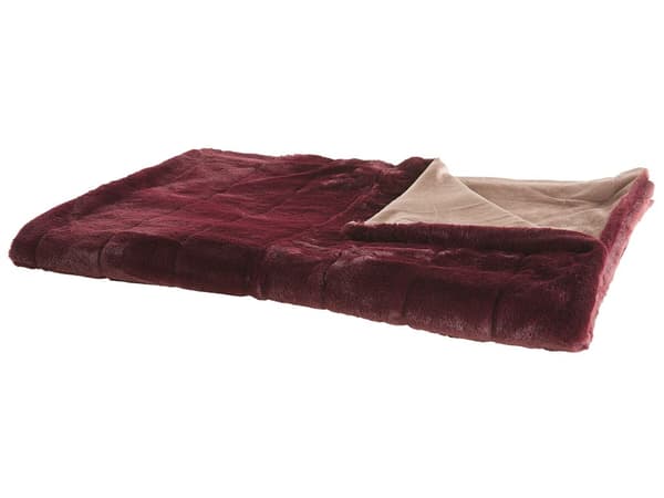 Filt Burgundy Polyester Tyg 150 x 200 cm Retro Design Vardagsrum Sovrum Släng rektangulär