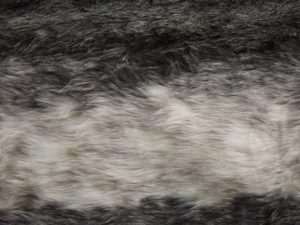 Filt Grå och vit Akryl 150 x 200 cm Fluffig Prydnad Konstpäls Randigt mönster Retrodesign