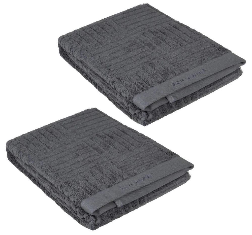 2 x Schiesser Handduk 50x100cm i Antracit