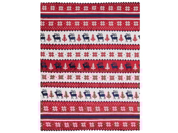 Plaid Tæppe Rød Blå Polyester Stof 150 x 200 cm Blød Fluffy Hyggetæppe Vinter Jule Dekor Klassisk Slumretæppe Julemønster Design Tilbehør