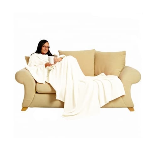 SNUGGIE - FILT MED ÄRMAR VIT/CREME