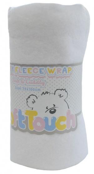 baby filt fleece 75 x 100 cm vit