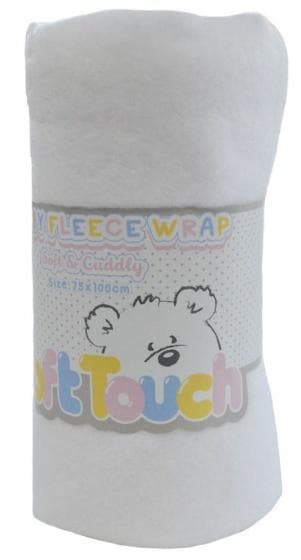 baby filt fleece 75 x 100 cm vit