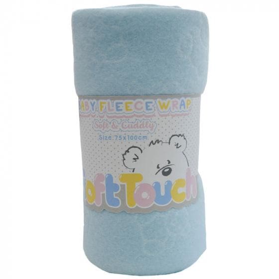 wrap filt junior 75 x 100 cm fleece ljusblå
