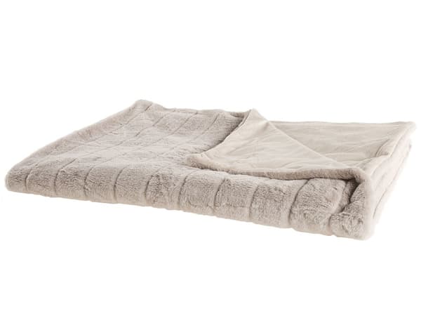 Tæppe i Beige Polyesterstof 180 x 220 cm Moderne Minimalistisk Plaid Fluffet