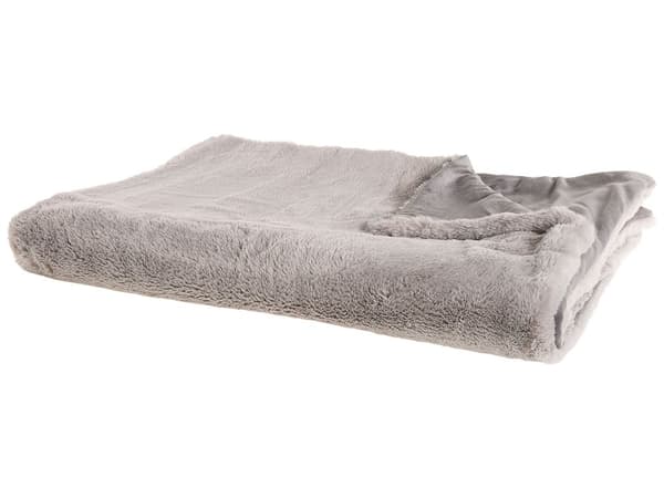 Filt Grå Polyester 200 x 230 cm Överkast Gyllene Marmormönster Vardagsrum Sovrum