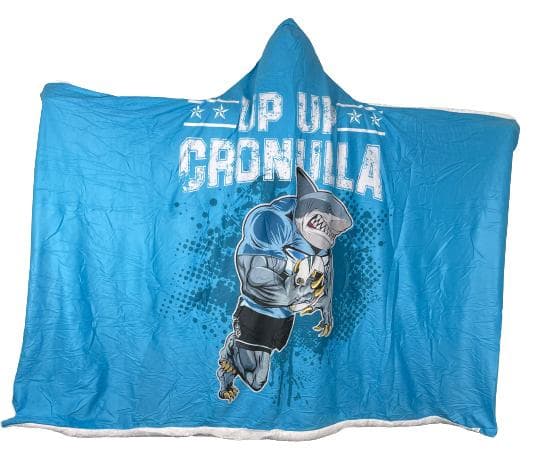 Plush Filt Pläd med Huva Up Up Gronulla Sharks