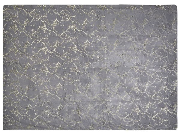 Huopa harmaa 180 x 130 cm kultainen marmorikuvio pehmeä polyesteri