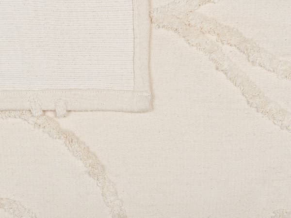 Filt Beige Bomull 130 x 160 cm Präglat Blommönster Stickad Prydnadsfilt Boho-stil Vardagsrum Sovrum Accentdel