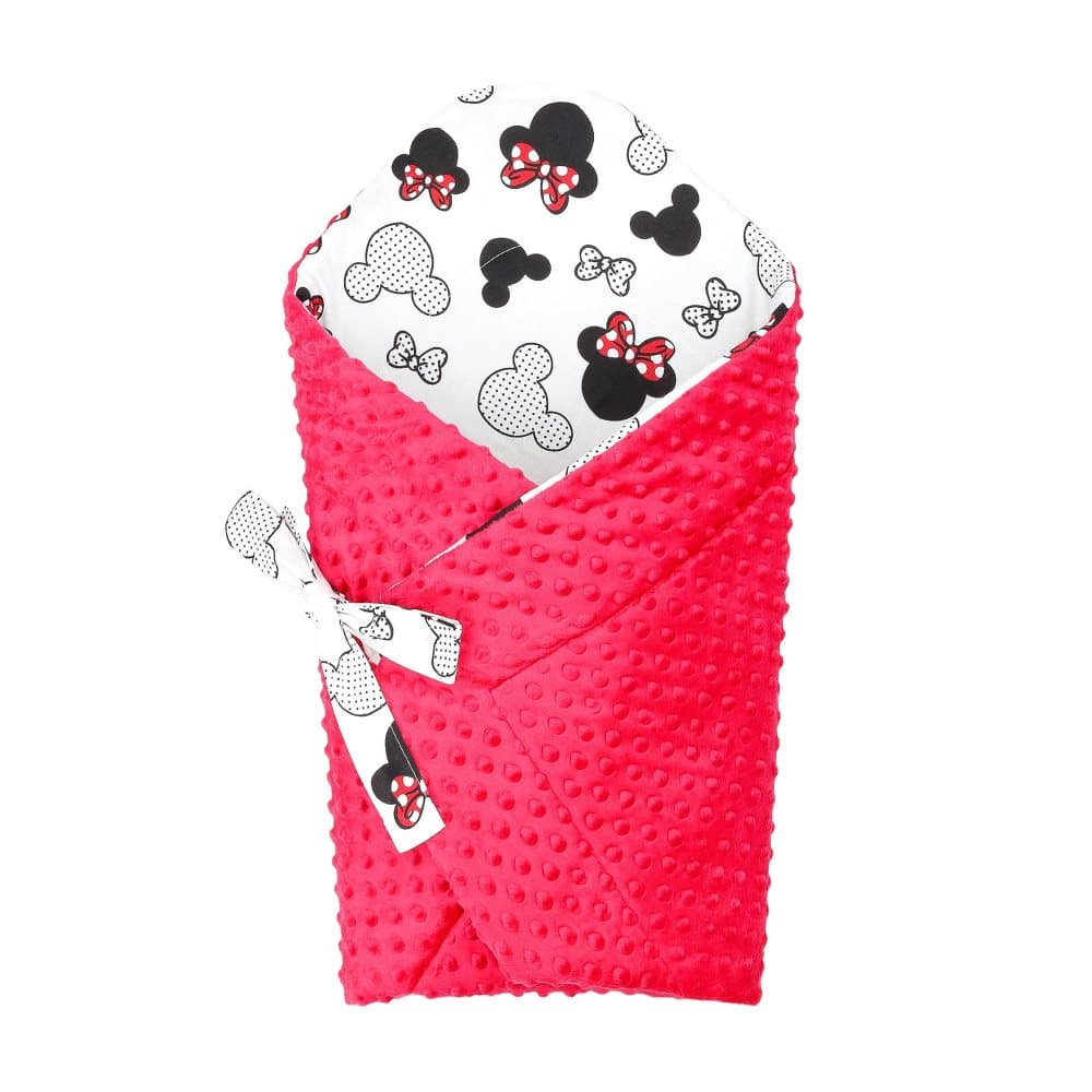 Baby ekorre filt - baby filt kuvert filt babynest swaddle filt kuvert filt 80x80 cm bomull med möss - minky red