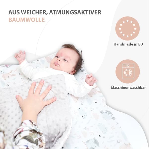 Baby ekorre filt - baby filt kuvert filt babynest swaddle filt kuvert filt 80x80 cm bomull med ugglor - minky grey