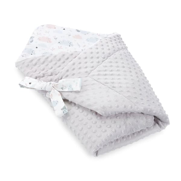 Baby ekorre filt - baby filt kuvert filt babynest swaddle filt kuvert filt 80x80 cm bomull med ugglor - minky grey