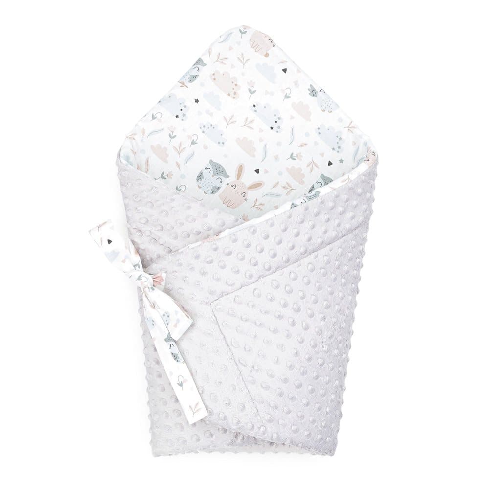 Baby ekorre filt - baby filt kuvert filt babynest swaddle filt kuvert filt 80x80 cm bomull med ugglor - minky grey