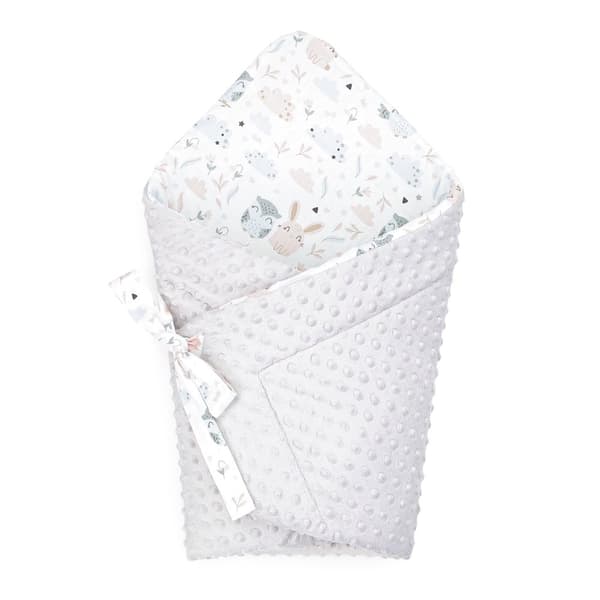 Baby ekorre filt - baby filt kuvert filt babynest swaddle filt kuvert filt 80x80 cm bomull med ugglor - minky grey