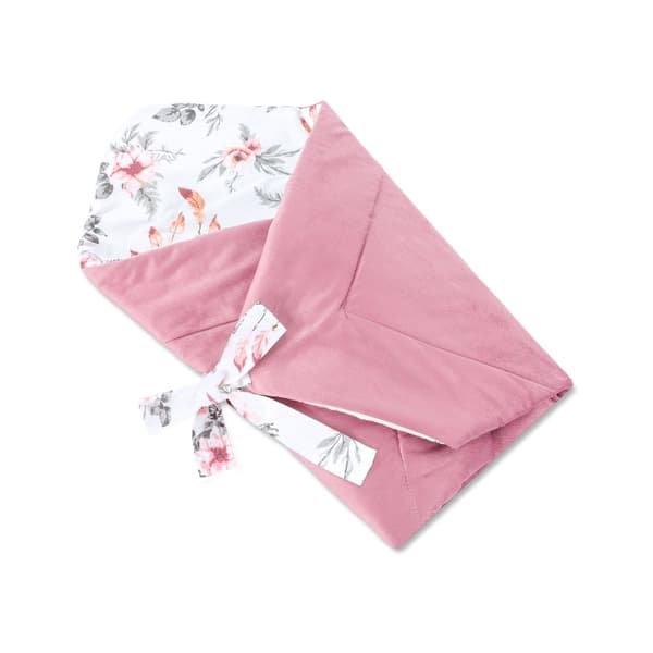 Baby ekorrfilt - babyfilt swaddle filt babynest swaddle filt kuvertfilt 80x80 cm bomull med drömfångare - sammetsrosa