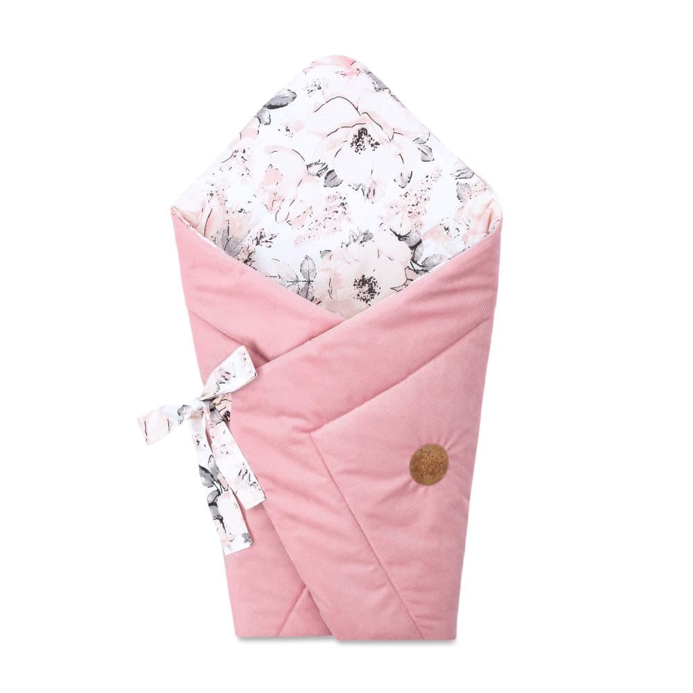 Baby ekorre filt - baby filt swaddle filt babynest swaddle filt kuvert filt 80x80 cm bomull med vildros - sammetspulver rosa