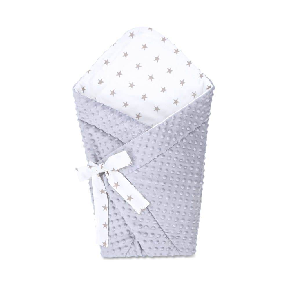 Baby ekorre filt - baby filt kuvert filt babynest swaddle filt kuvert filt 80x80 cm bomull med vit - minky grey