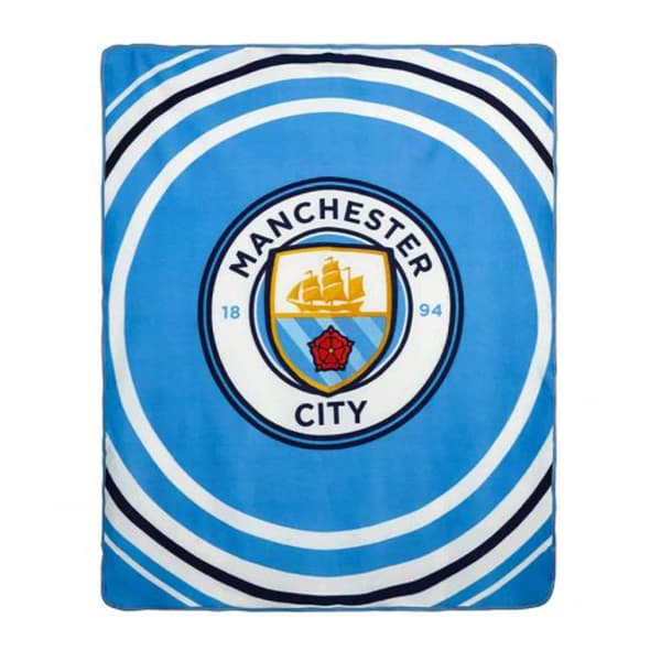 Manchester City FC Fleece Pulse Blanket Blue/White One Size