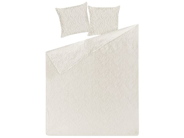 Sengetøj Beige Polyester 160 x 220 cm Sengebetræk Quiltet Tæppe Blade Kvist Blomstret Design Pudebetræk Faconsyet Klassisk Sengesæt