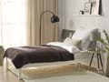 Miniatyrbillede 2 af 5: Sengetæppe Brun Polyester 140 x 210 cm Dekorativ Tæppe Jacquardvævet Quiltet Facon Soveværelse Klassisk Blomster Mønster Design Pigeværelse