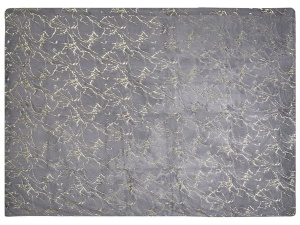 Sengetæppe Grå Guld Polyester 150 x 200 cm Dekorativ Blød Plaid Tæppe til Dobbeltseng Soveværelse Sengen Klassisk Design Abstrakt Mønster
